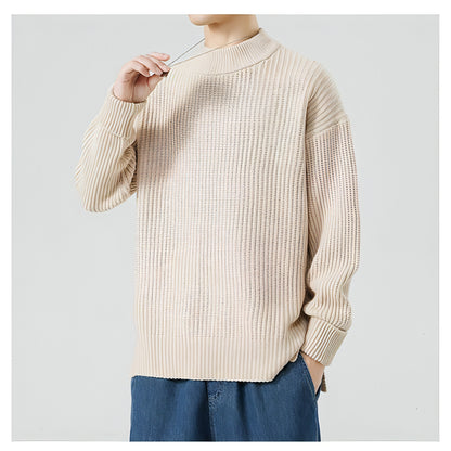 Half High Necked Sweater For Men's Casual Knitwear Outerwear