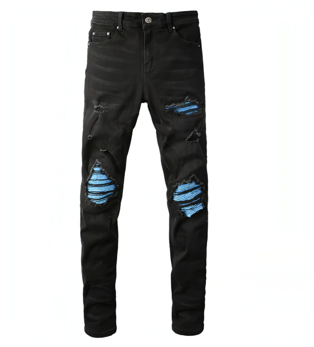 Jeans angustiados de manchas masculinas