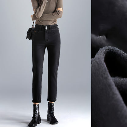 Plush Jeans For Women In Winter