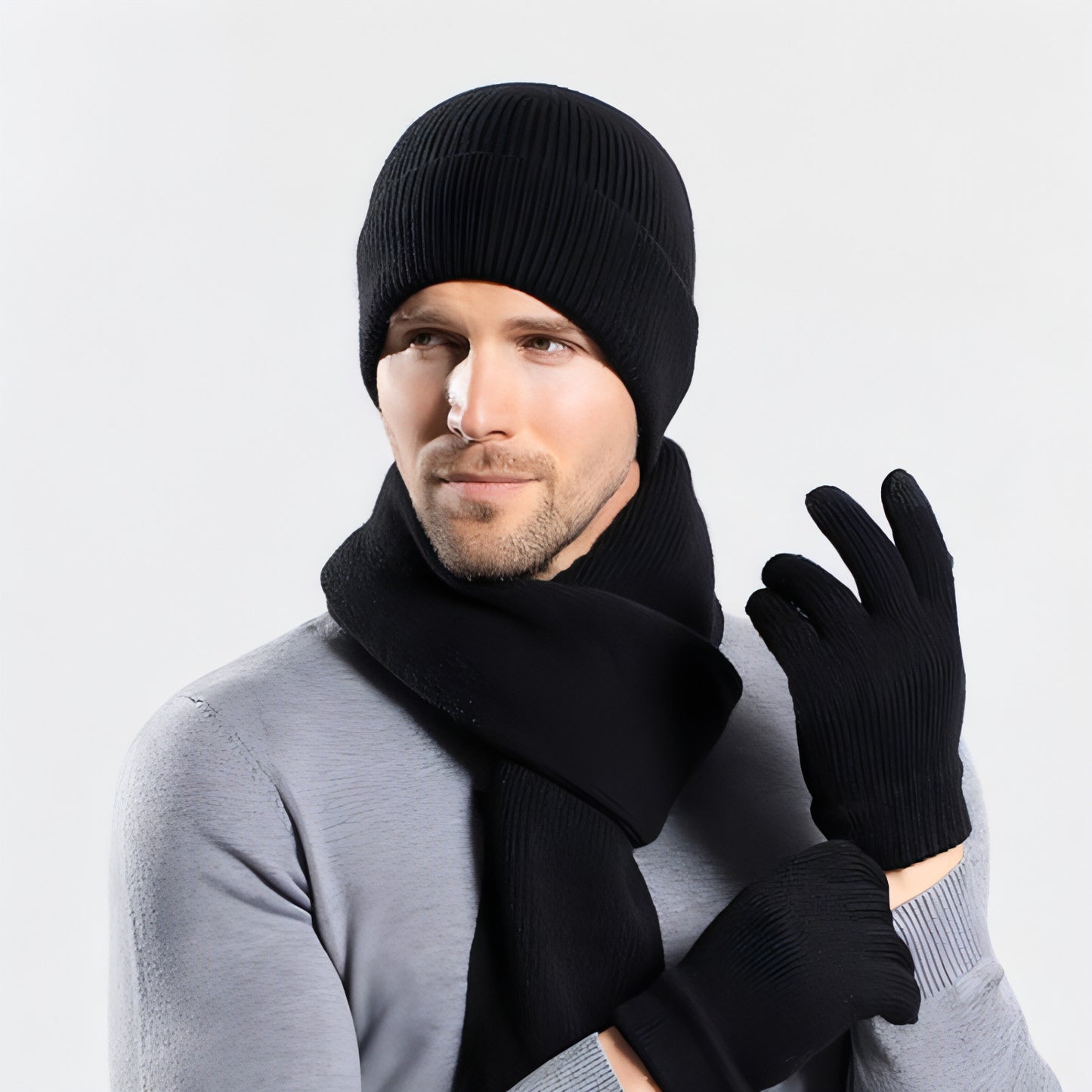 Hat Gloves Scarf Cover Thermal Knitting Outdoor Cycling Suit