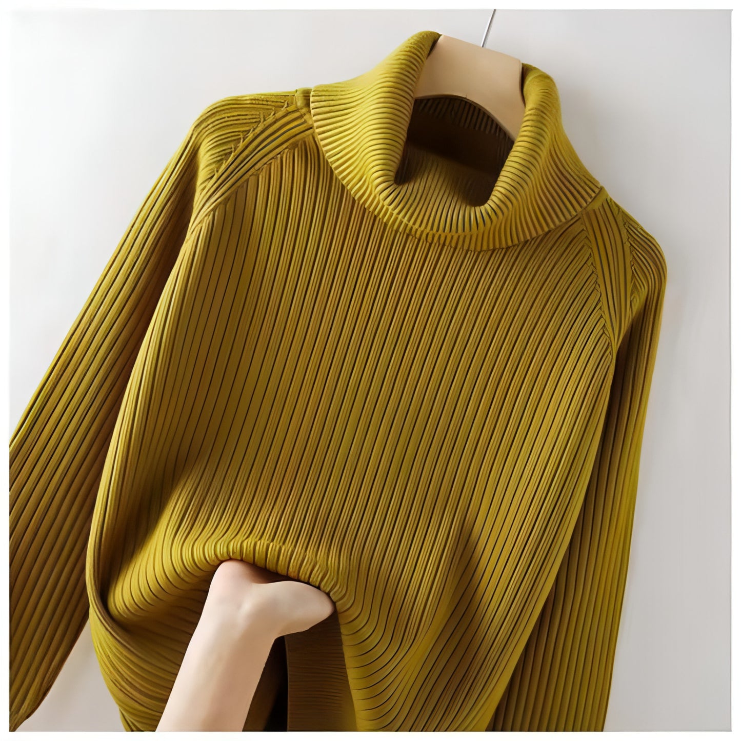 Turtleneck Bottoming Sweater de malha de tamanho grande