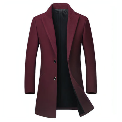 Men's long woolen coat trench coat