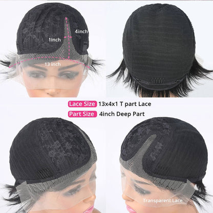 Real Hair Lace Head Cover Short Wig