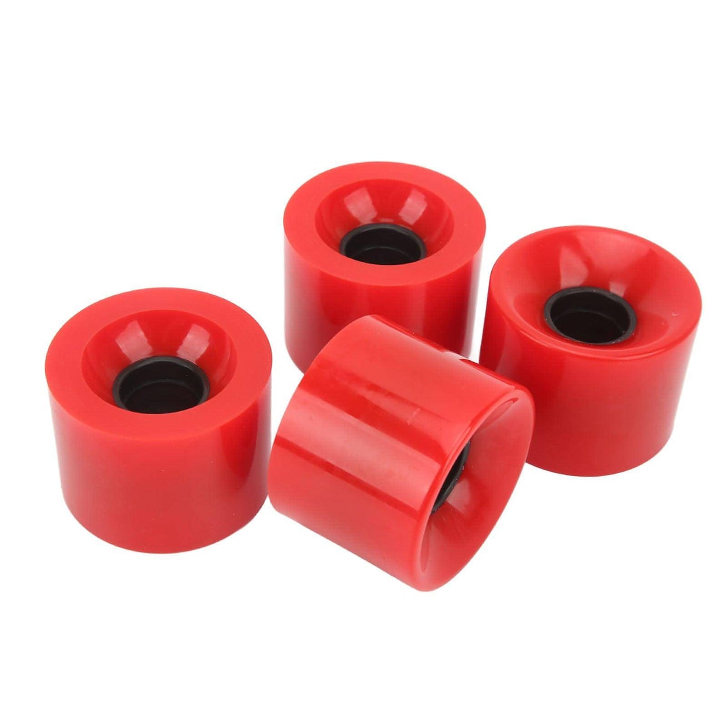 Four 4PCS PU Skateboard Wheel Replacement Low Noise Multifunctional Land Surfboard Roller Casters Red