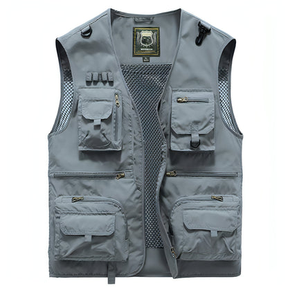 Safari waistcoat multi-pocket men jacket