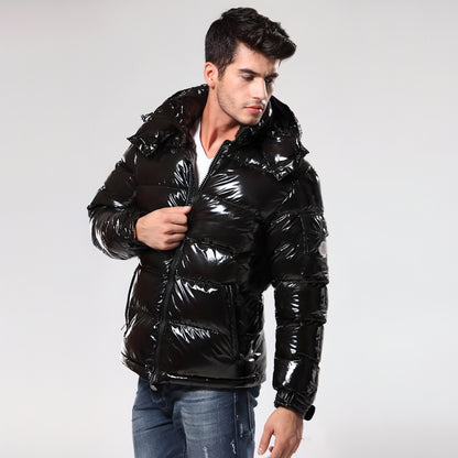 Chaqueta corta de plumón gruesa y cálida para hombre