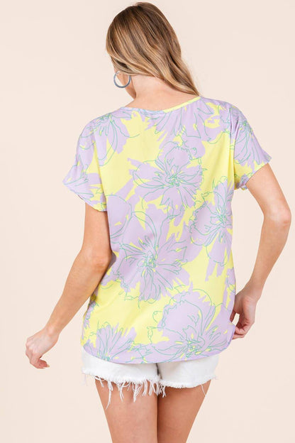 BOMBOM Floral Short Sleeve T-Shirt