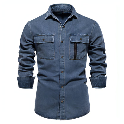 Casual Long Sleeve Washed DressShirt