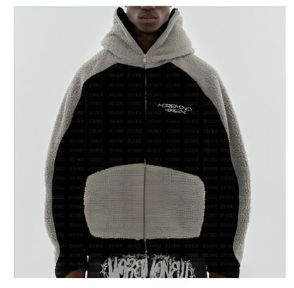 Lammwolle personalisierte Mode Hoodie warme Manteljacke