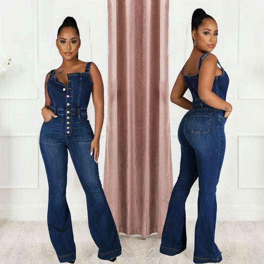 Modischer, lässiger Jeans-Overall für Damen