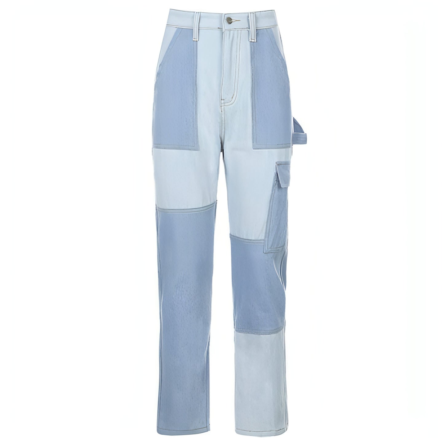 Pocket washed white jeans women