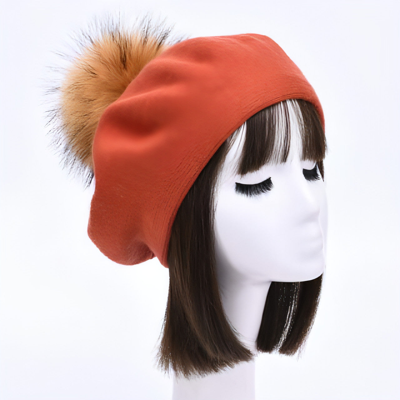 Autumn Winter Berets Hat Women Casual Knitted Wool Beret Wit