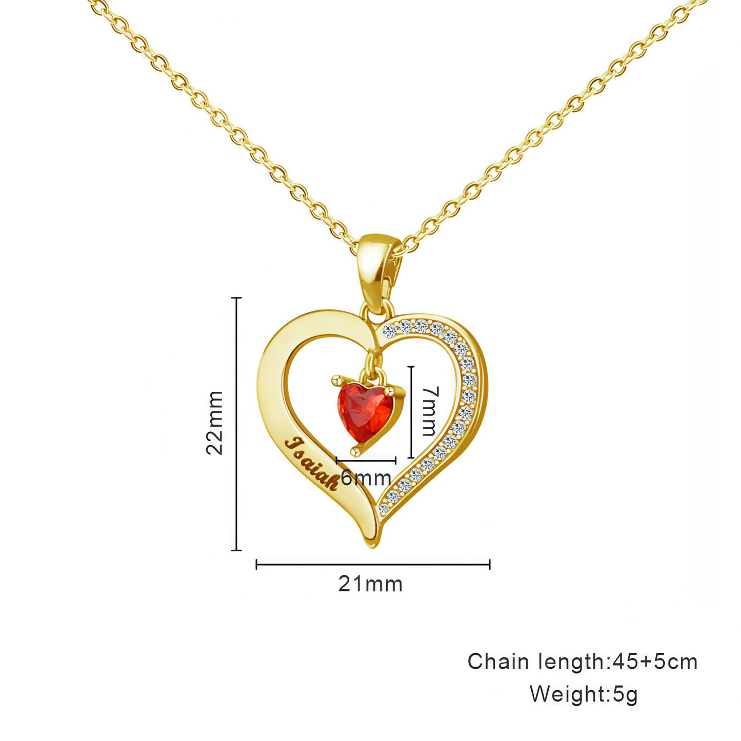 Elegant Copper Creative Personality Diamond-embedded Peach Heart Necklace