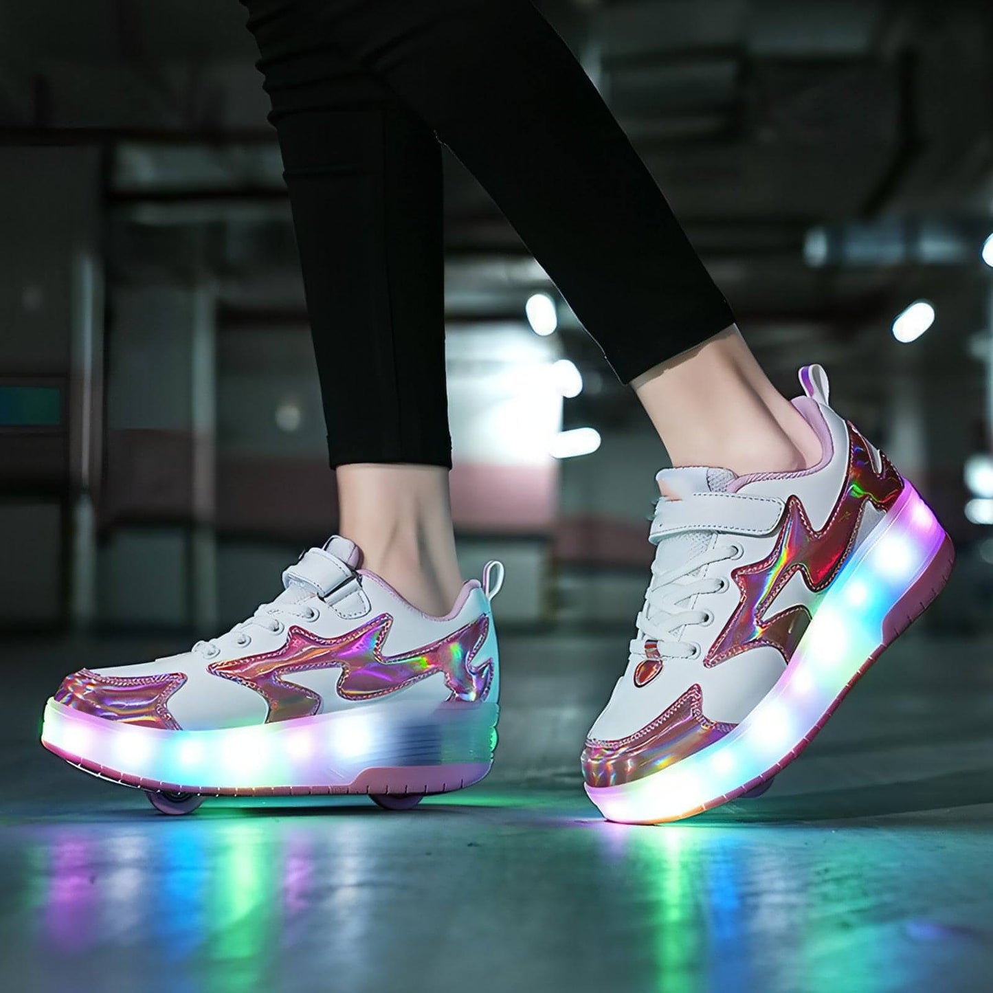 Women Fashion Removable Charging With Lights Light-emitting Roller Skates