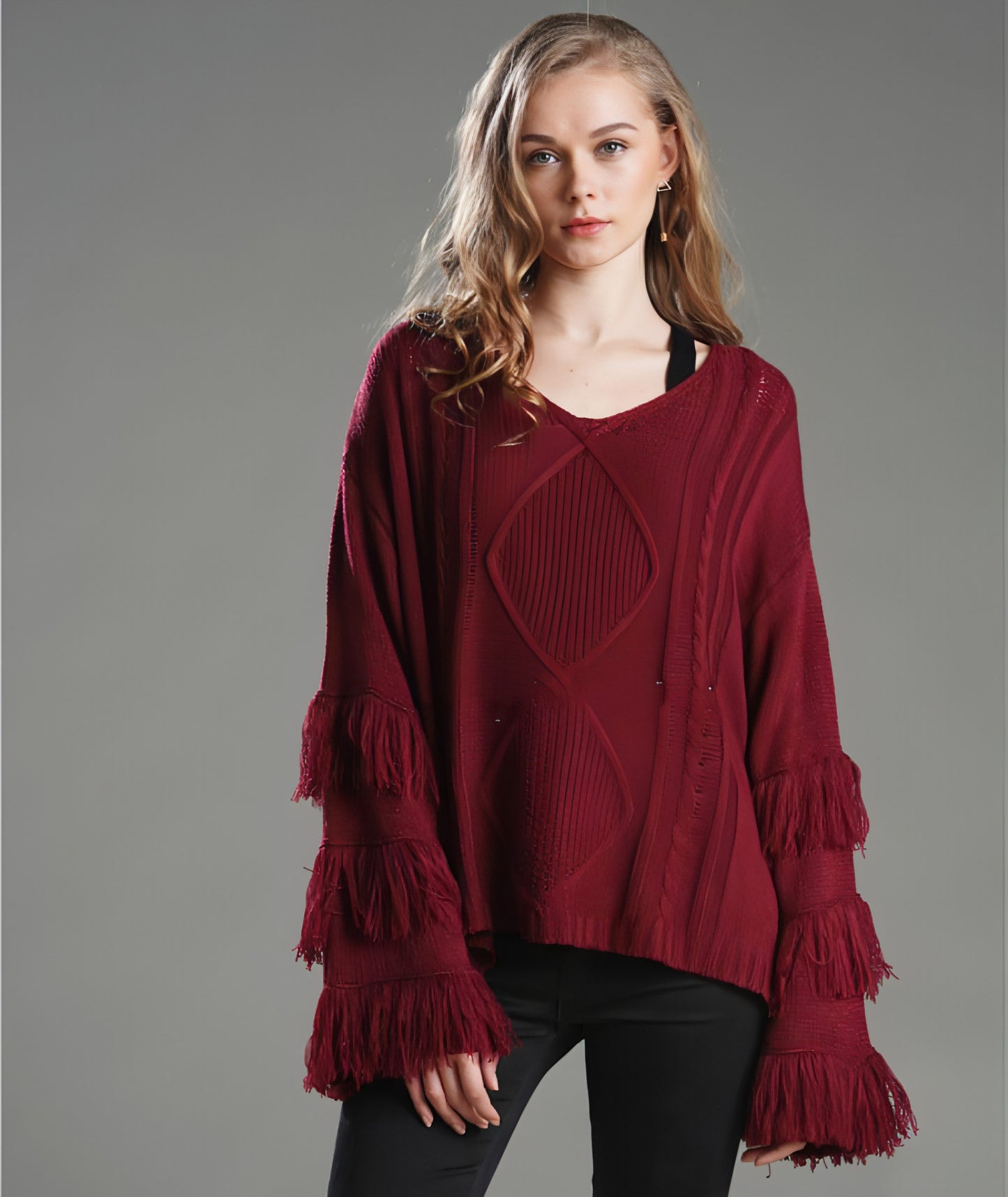 Pullover Lose Pullover Frauen Quaste Reine Farbe