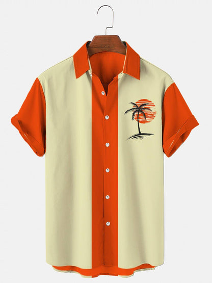 Camisa masculina de vestido havaiano de vice -miami