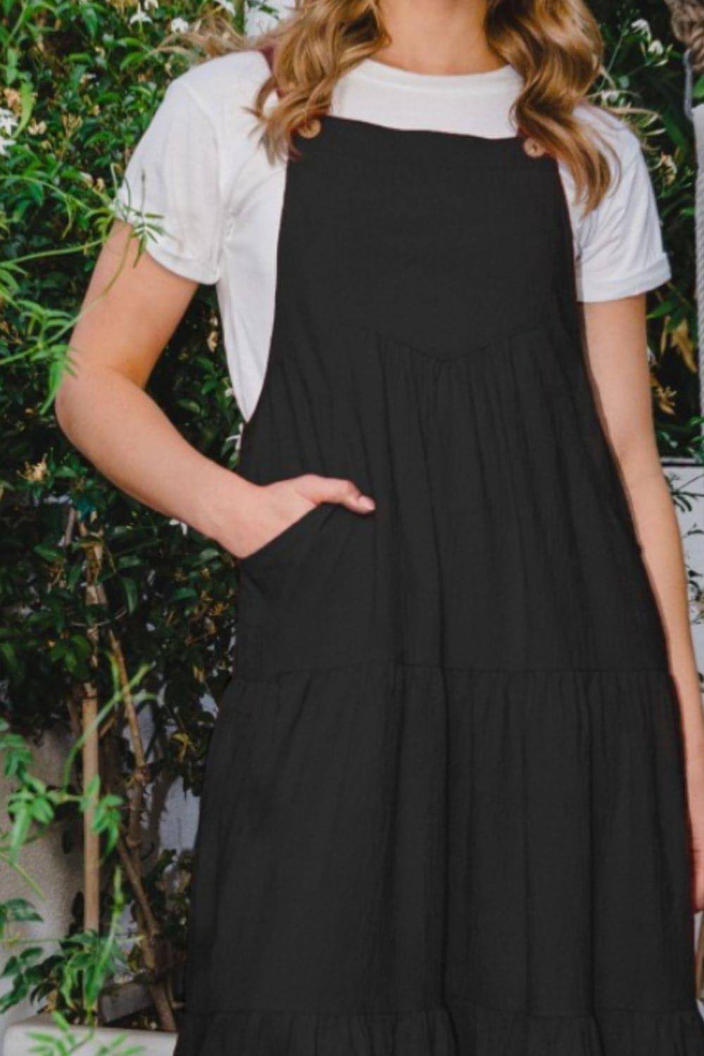 Vestido midi escalonado sin mangas de talla grande de ODDI