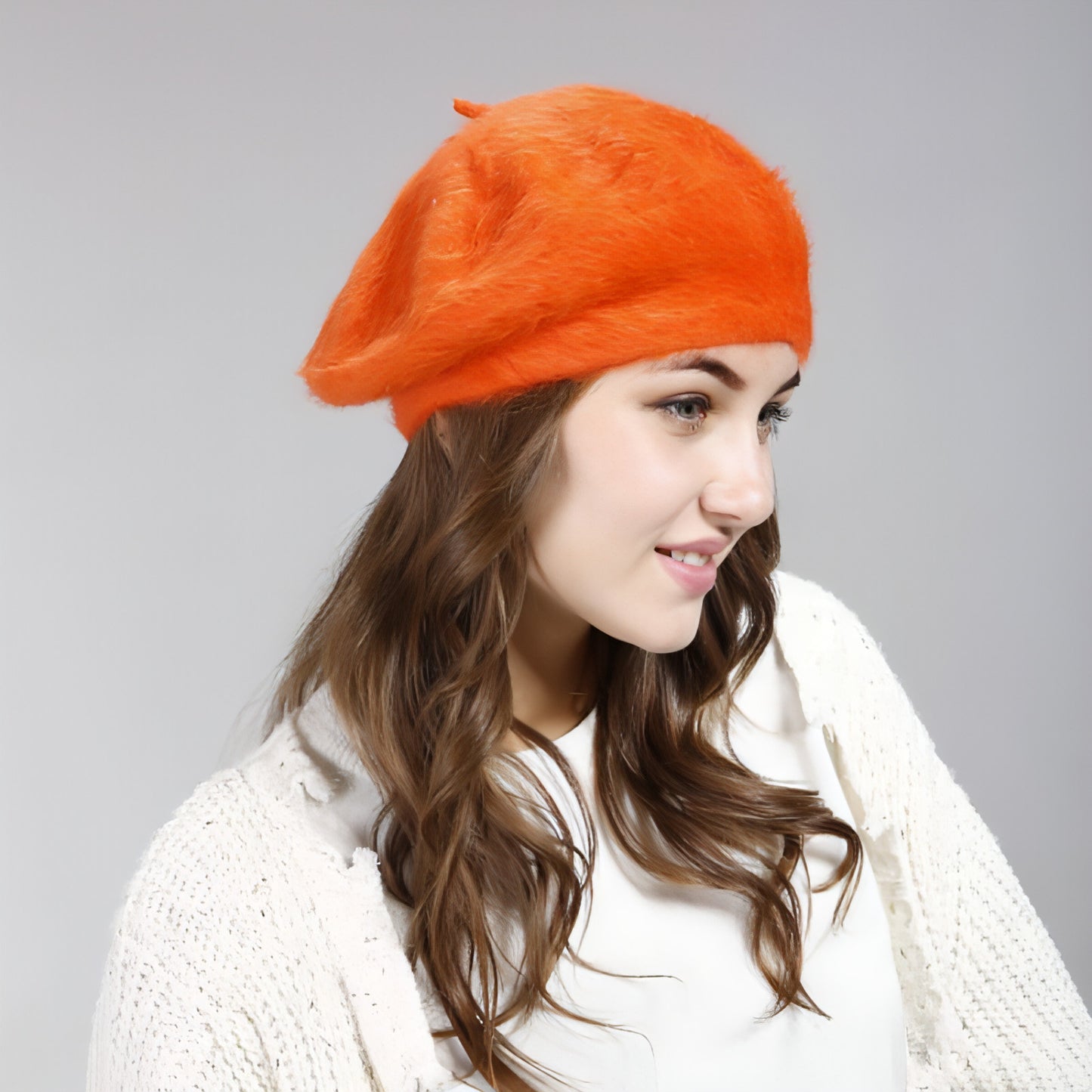 Gorro de lana de color liso para mujer