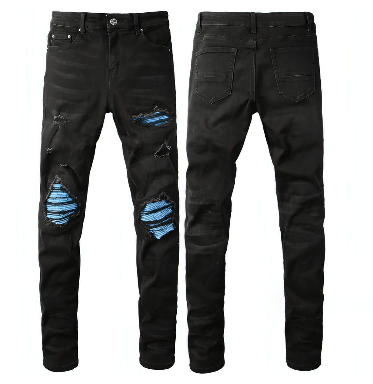 Jeans angustiados de manchas masculinas