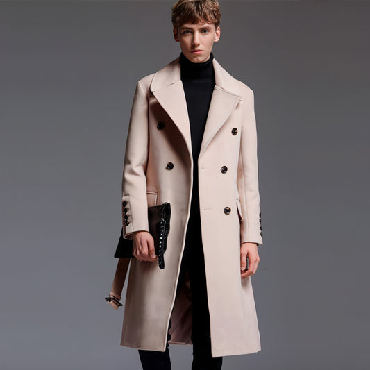 Trench Coat With Belt For Men