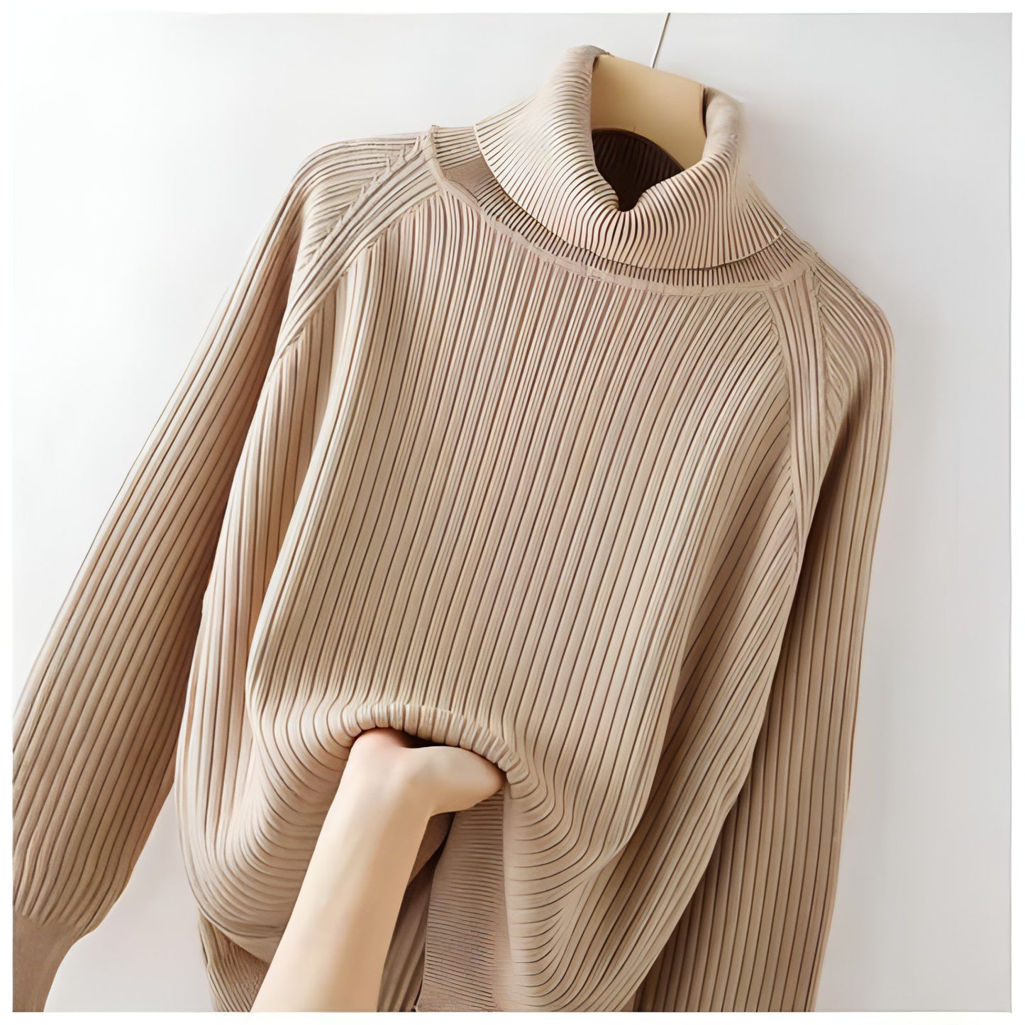 Turtleneck Bottoming  Oversized Knit Sweater