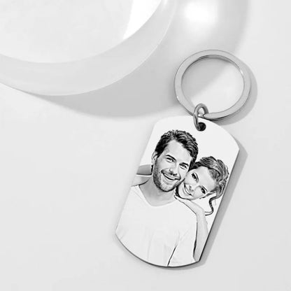 Personalized Photo Keychain – Custom S925 Sterling Silver Picture Pendant