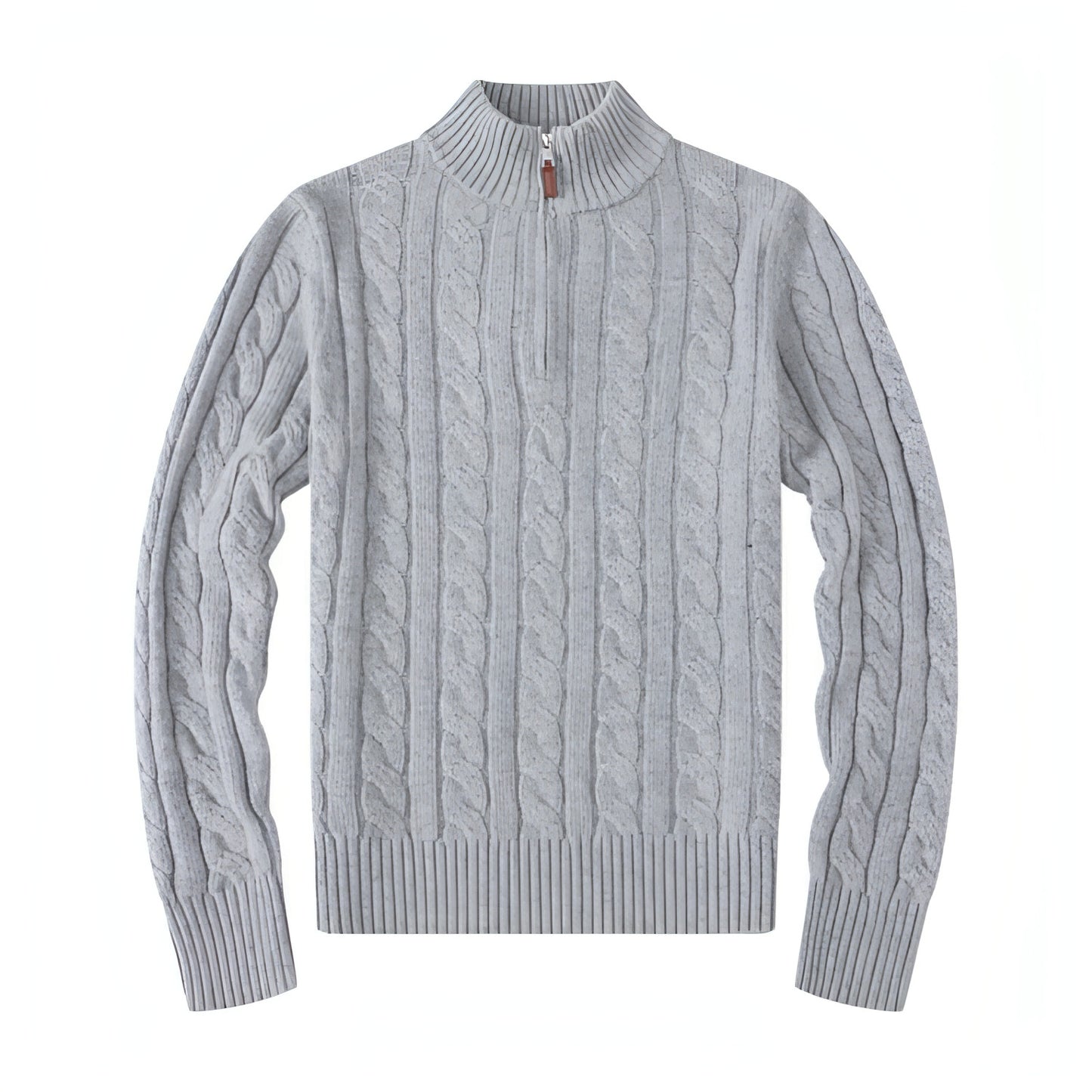 Men's Half-height Zip Twist Knit Bottoming Shirt