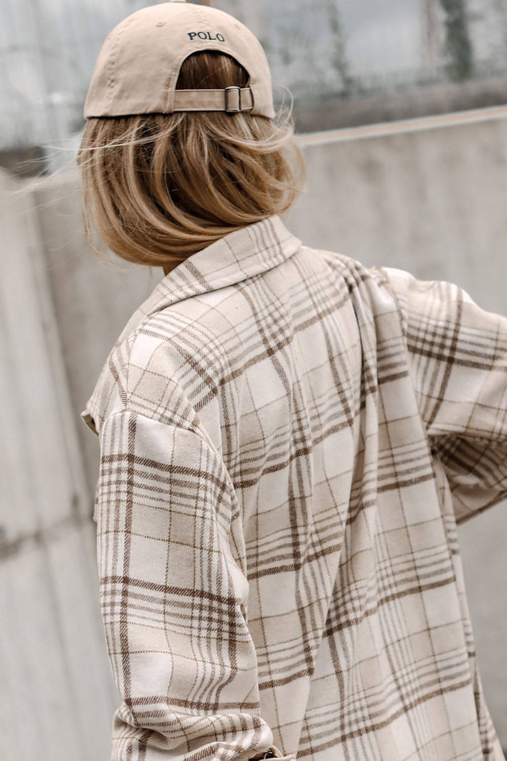 Khaki Plaid Removable Hood Buttoned Shacket