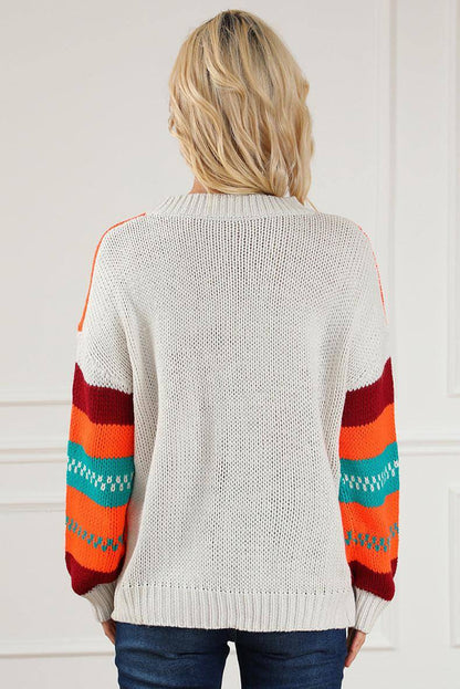 Loose Color Pullover Regular Sleeve Sweater Women