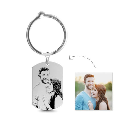 Personalized Photo Keychain – Custom S925 Sterling Silver Picture Pendant