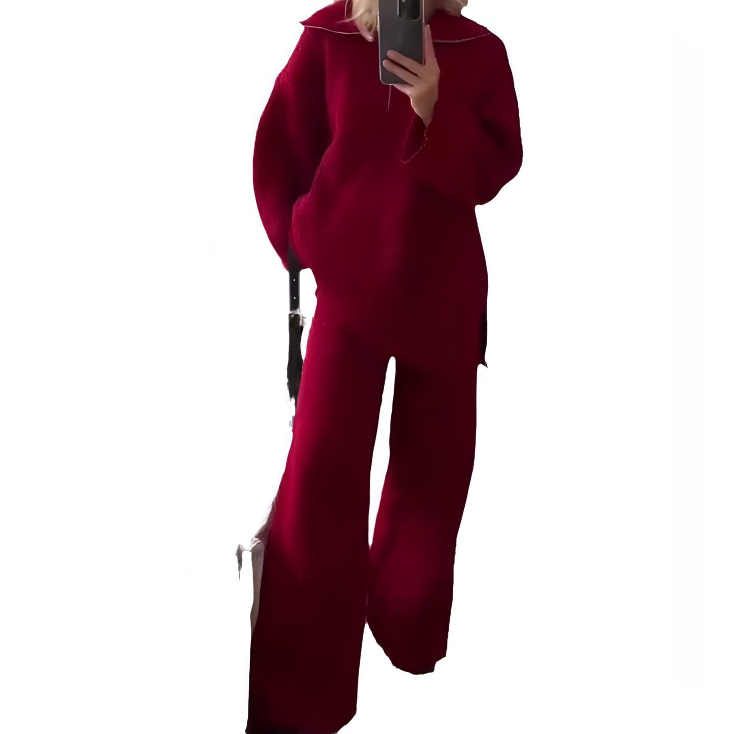 Women's Fashion Solid Color Half Zipper Tracksuit