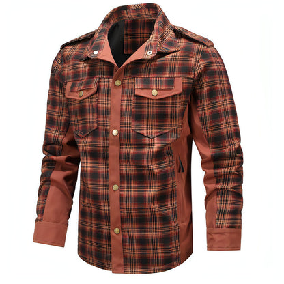 A.1 Men's Fashion Casual Plaid Shirt Jacket