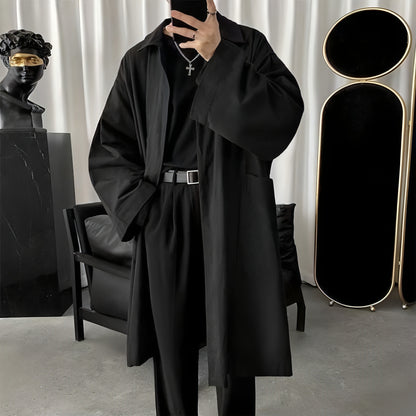 Autumn New Men's Loose Trench Coat Mid-length Coat