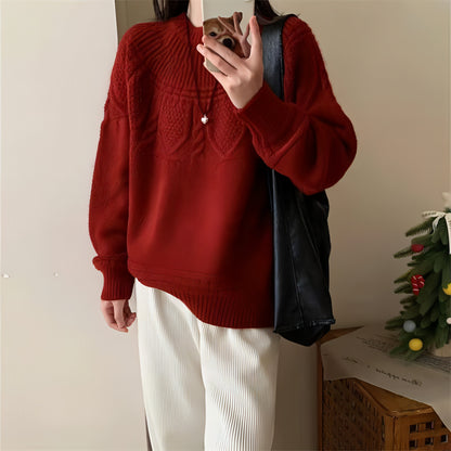 French Retro Soft Glutinous Twisted Sweater For Women