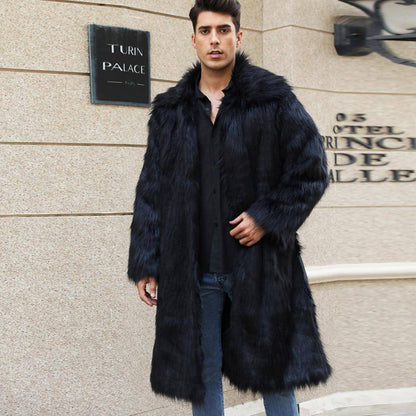 A.1 Men's Imitation Fox Fur Warm Coat Jacket