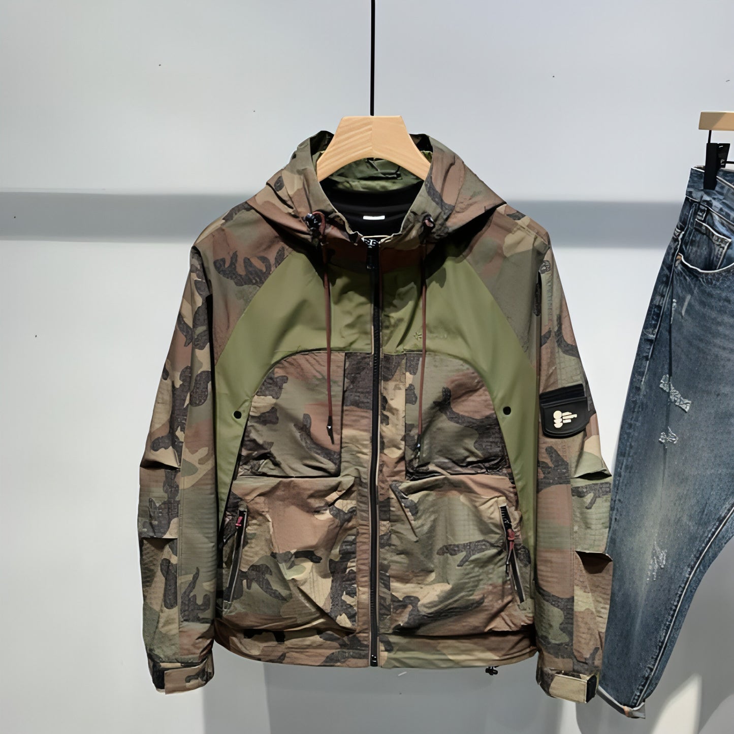 A.1 Herren Camouflage Mantel mit Kapuze Jugendjacke