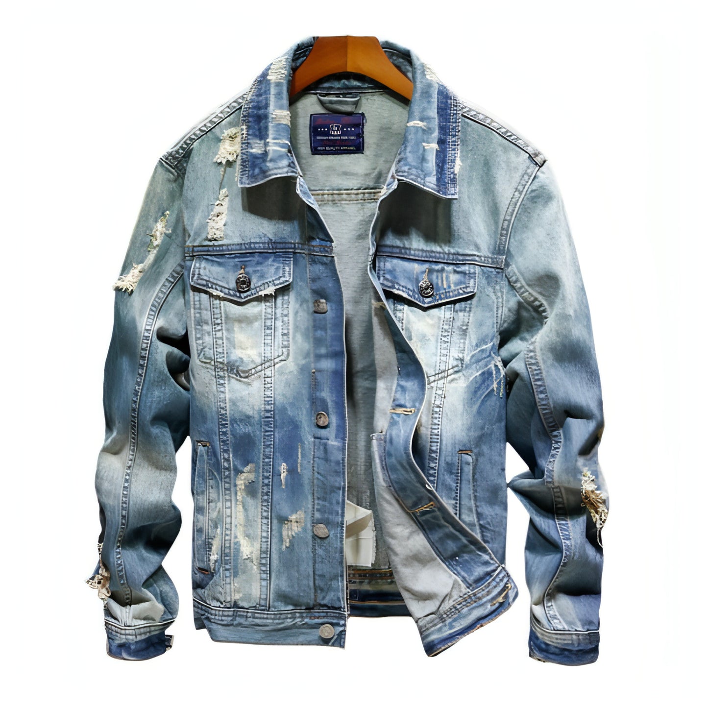 A.1 Washed Denim Jacke Oberteile Oberbekleidung Herren