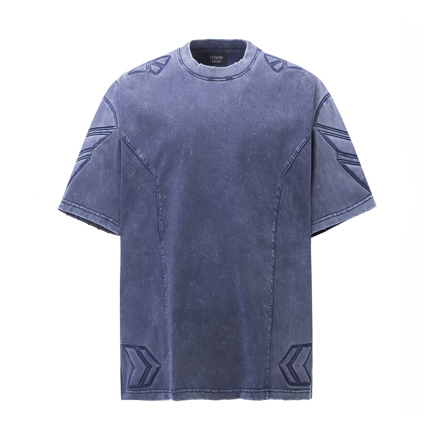 High Street Retro Washed Distressed Deconstruction Stitching Short Sleeve