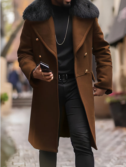 Casual Woolen Men's Trench Coat Men