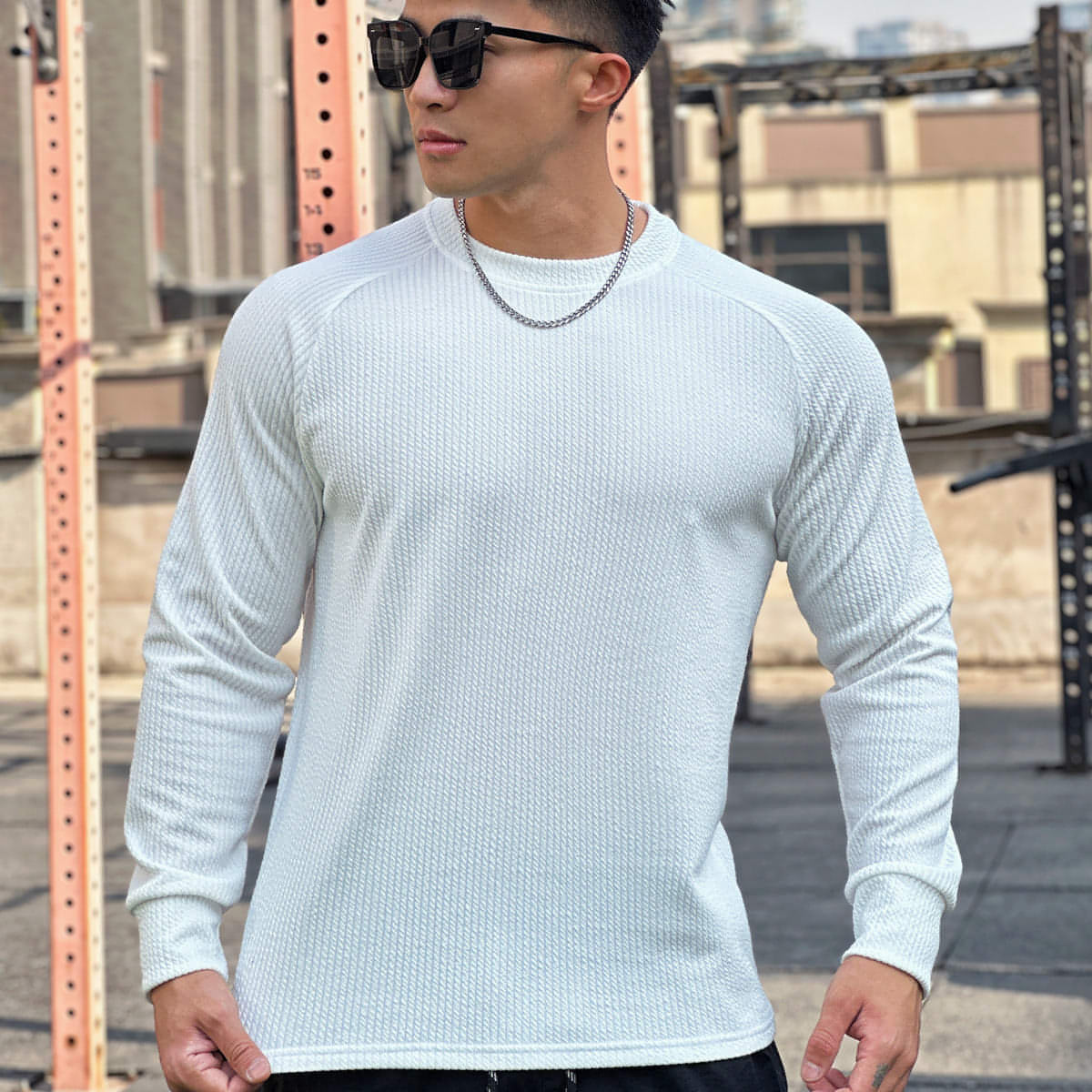 Autumn And Winter Round Neck Men's Casual Sports Trend Loose-fitting Plus Size Pullover Long Sleeve