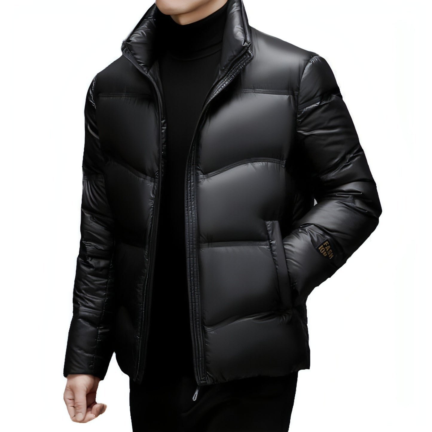 Winter Mid-old Men's Down Jacket Stand Collar Coat Thickened Protection Men