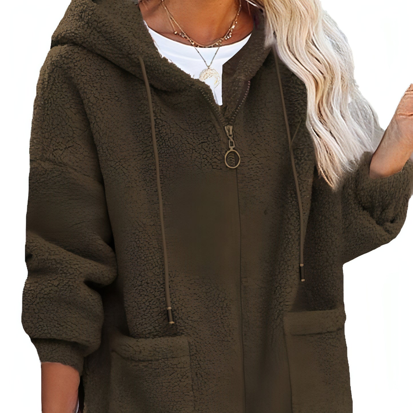 Sweater Buttonless Women Zipper Hoodie