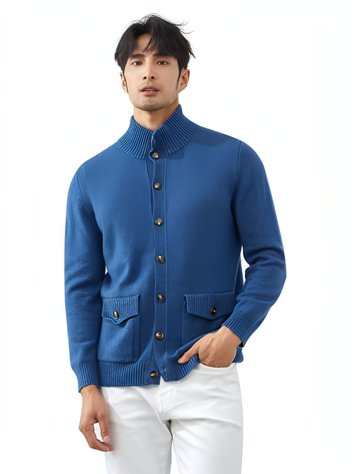 Luxe Knit Cashmere Cardigan for Men