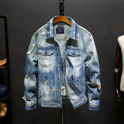 A.1 Washed Denim Jacke Oberteile Oberbekleidung Herren