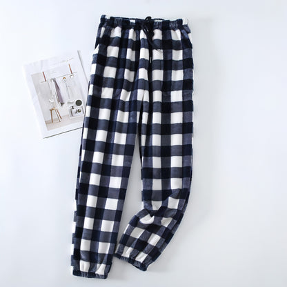 Couple Flannel Pajama Pants Plaid Women Autumn And Winter Plus Size Thickened