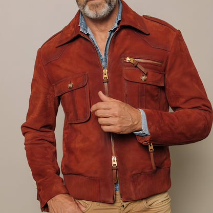 1. Una chaqueta de moda de color sólido y corte ajustado para hombres