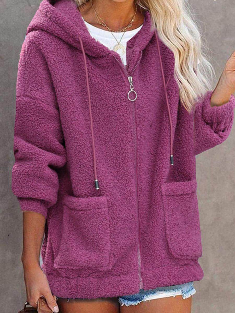 Sweater Buttonless Women Zipper Hoodie