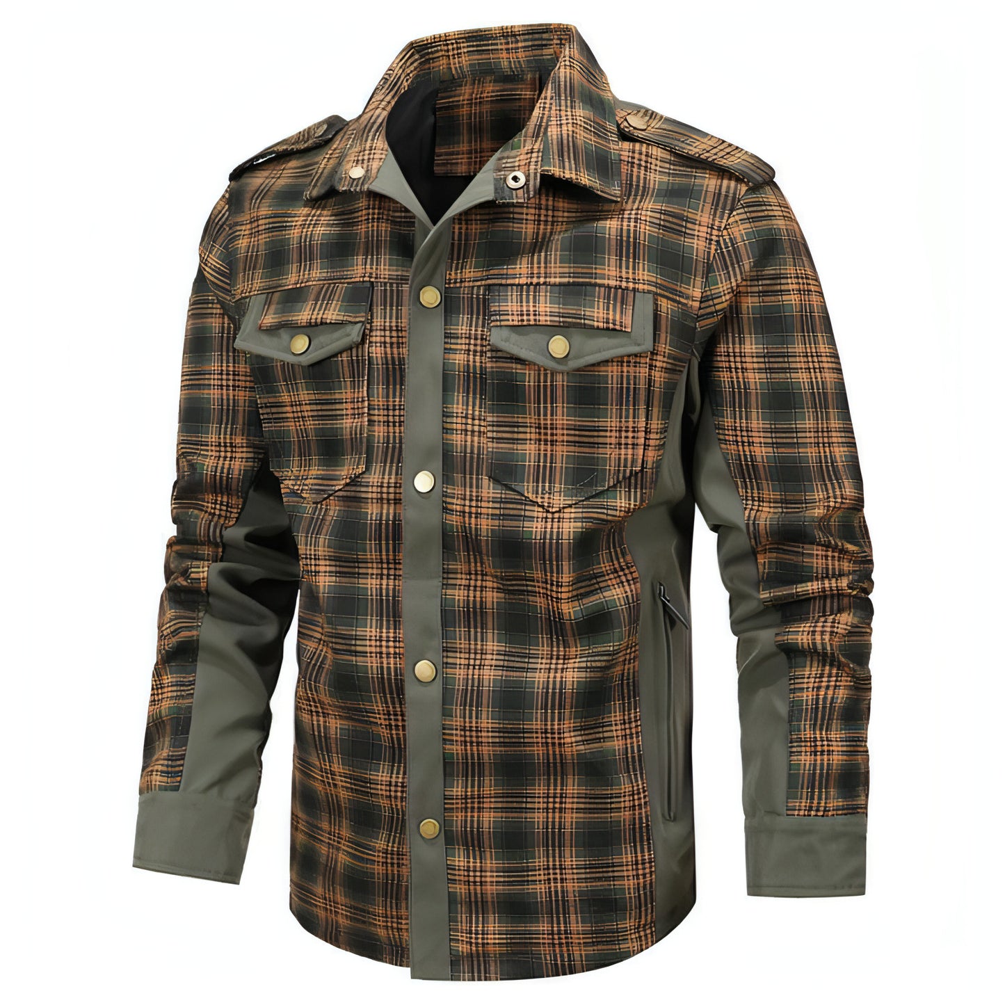 A.1 Men's Fashion Casual Plaid Shirt Jacket