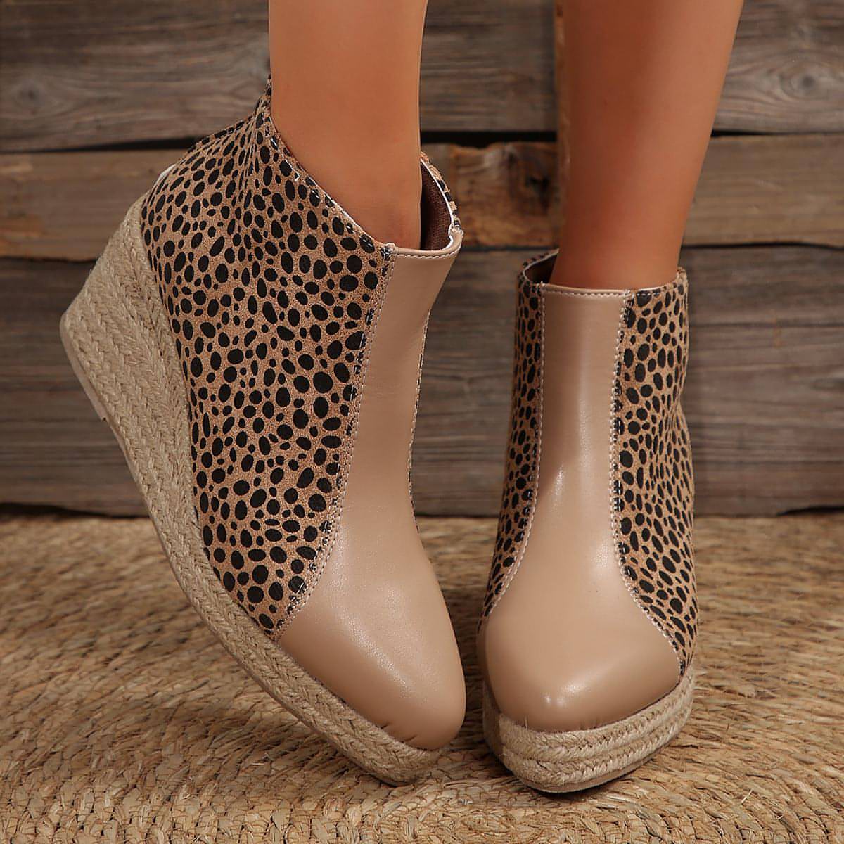 Women's Color-block Wedge Boots