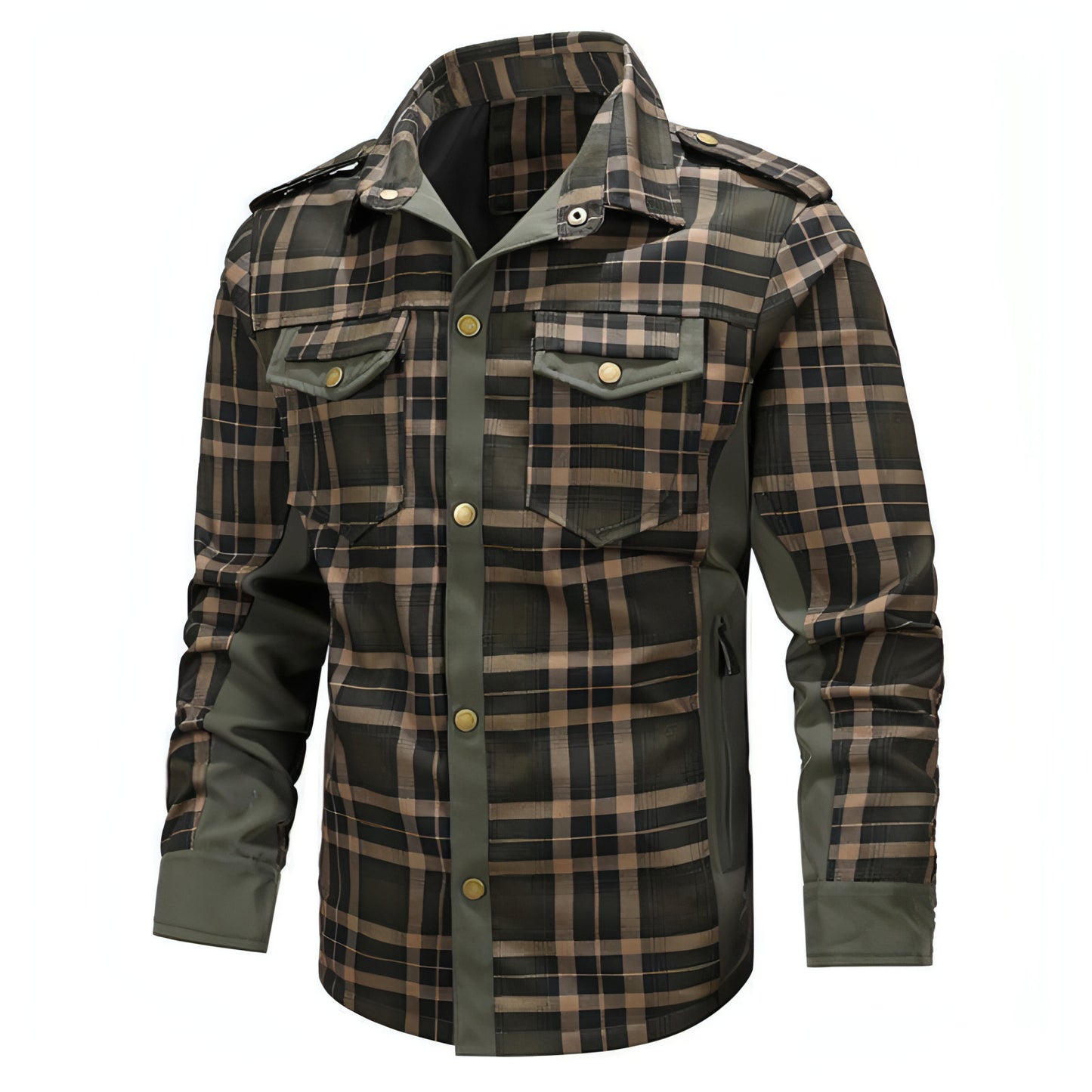 A.1 Men's Fashion Casual Plaid Shirt Jacket